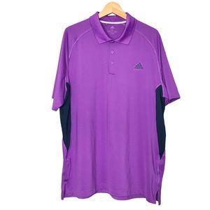 Adidas Polo Shirt Purple Navy Climacool Performance Golf Shirt Men’s XL